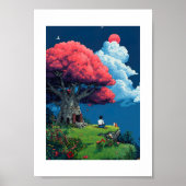 Friedliche Klippenseite Aussicht Poster (Vorne)