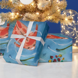 Friedliche Koi-Fisch-Wasserfarben-Verpackungspapie Geschenkpapier