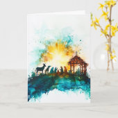 Friedliche Krippe Karte (Gelbe Blume)