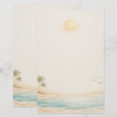 Friedliche Küstenstrand Briefpapier (Vorne/Hinten)