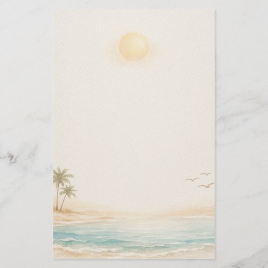 Friedliche Küstenstrand Briefpapier (Rückseite)