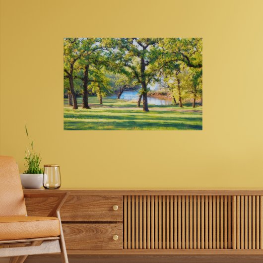 Friedliche Landschaft Bäume See Kunstprint Poster (Wohnzimmer 2)