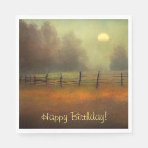 Friedliche Landschaft Geburtstag Serviette