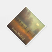 Friedliche Landschaft Geburtstag Serviette (Ecke)