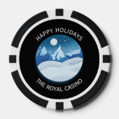 Friedliche Landschaft mit Frost Custom Pokerchips (Vorderseite)