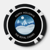 Friedliche Landschaft mit Frost Custom Pokerchips (Rückseite)