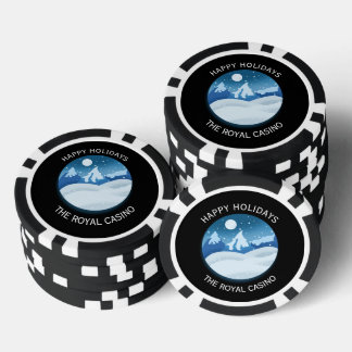 Friedliche Landschaft mit Frost Custom Pokerchips