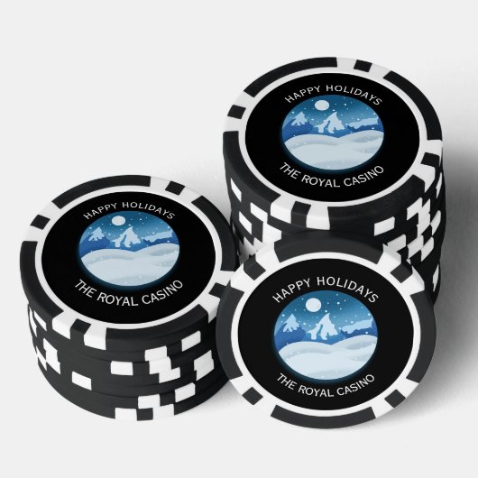 Friedliche Landschaft mit Frost Custom Pokerchips (Stapel)