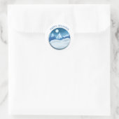Friedliche Landschaft mit Raureif Custom Runder Aufkleber (Tasche)