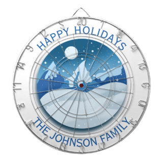 Friedliche Landschaft mit Raureif - Sonderanfertig Dartscheibe