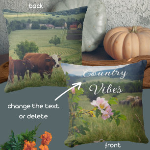 Friedliche Landschaft mit wilden Rose Kissen