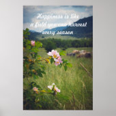 Friedliche Landschaft mit wilden Rose Poster (Vorne)