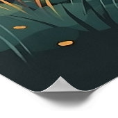 Friedliche Landschaft und Bäume im Herbst Kunst Poster (Ecke)