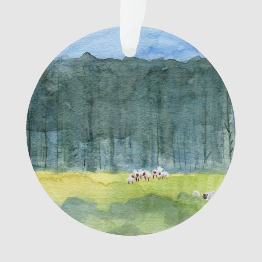 Friedliche Landschaftsweihnachtsverzierung Ornament (Vorderseite)