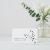 Friedliche Leaf Greenery Minimal Business Card Terminkarte (Stehend Vorderseite)