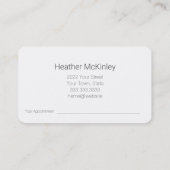 Friedliche Leaf Greenery Minimal Business Card Terminkarte (Rückseite)
