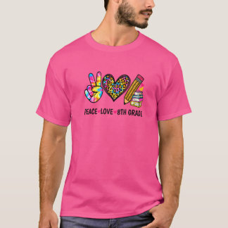 Friedliche Liebe 8. Klasse Gefärbte Krawatte Leopa T-Shirt