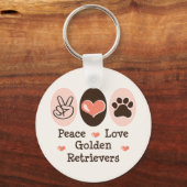 Friedliche Liebe Golden Retrievers Schlüsselkette Schlüsselanhänger (Vorderseite)