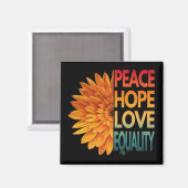 FRIEDLICHE LIEBE HOFFT GLEICHHEIT MAGNET (Vorderseite/Rückseite)
