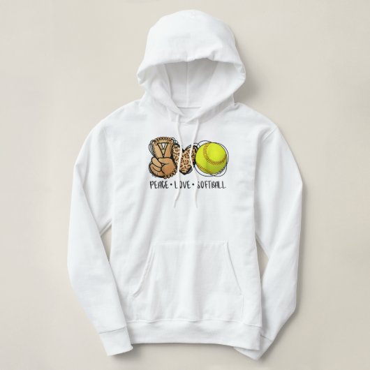 Friedliche Liebe Softball Mütter Muttertagssoftwar Hoodie (Design vorne)
