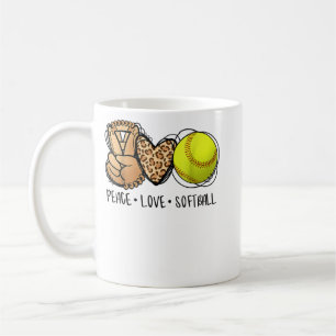 Friedliche Liebe Softball Mütter Muttertagssoftwar Kaffeetasse