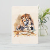 Friedliche Lion- und Lamm-Urlaubsgeschenke Feiertagskarte (Stehend Vorderseite)