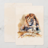 Friedliche Lion- und Lamm-Urlaubsgeschenke Feiertagskarte (Vorne/Hinten)