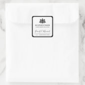 Friedliche Lotus Black Border Soy Candle Labels Quadratischer Aufkleber (Tasche)