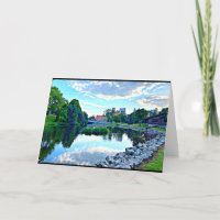 Friedliche Manitowoc River Reflections Grußkarte