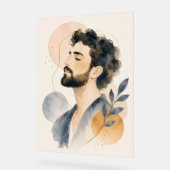 Friedliche männliche Seelenporträt Acrylschild (Winkel)