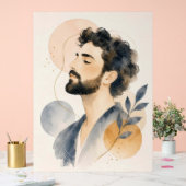 Friedliche männliche Seelenporträt Acrylschild (Hochzeit)