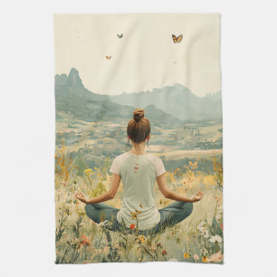 Friedliche Meditation bei Sonnenaufgang (6) Geschirrtuch