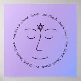 Friedliche Meditation Om Shanti Lila Blue Print Poster