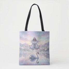 Friedliche Meditationsfrau & Schwan Fantasy-Tasche Tasche
