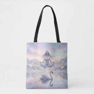 Friedliche Meditationsfrau & Schwan Fantasy-Tasche Tasche