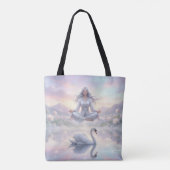 Friedliche Meditationsfrau & Schwan Fantasy-Tasche Tasche (Rückseite)