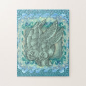 Friedliche Meeresschildkröten Puzzle (Vertikal)