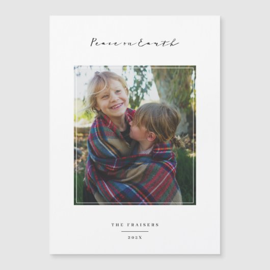 Friedliche Moments Holiday Fotokarte Magneteinladung (Vorderseite)