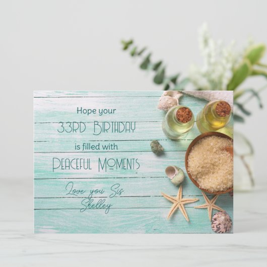 Friedliche Moments Wellness-Center Happy Birthday Karte (Stehend Vorderseite)