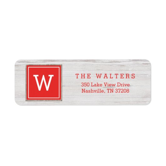 Friedliche Monogram Holiday Rücksendeadressen-Aufk (Vorne)