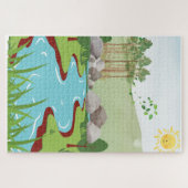 Friedliche Natur Fluss Puzzle – Whimsical Landscha (Horizontal)