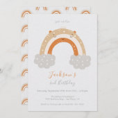 Friedliche neutrale RegenbogenGeburtstagspartei Einladung (Vorne/Hinten)