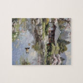 Friedliche Ölfarbe des Zen-Gartens Puzzle (Horizontal)