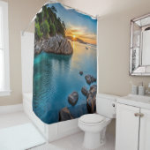 Friedliche Paradieslandschaft Duschvorhang (Beispiel)