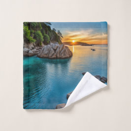 Friedliche Paradieslandschaft Waschlappen