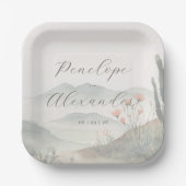 Friedliche Pastell-Aquarell-Landschaft Pappteller (Vorderseite)