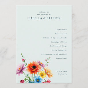 Friedliche Pastell-Blumenhochzeitszeremonie Programm