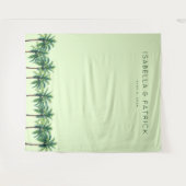 Friedliche Pastellgrüne Palmenbäume Wandteppich (Vorderseite (Horizontal))