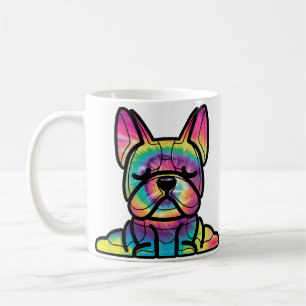 Friedliche Paws: Yoga Bulldog in Gefärbte Krawatte Kaffeetasse
