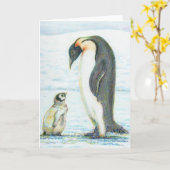 Friedliche Penguin-Gruß-Karte Karte (Gelbe Blume)